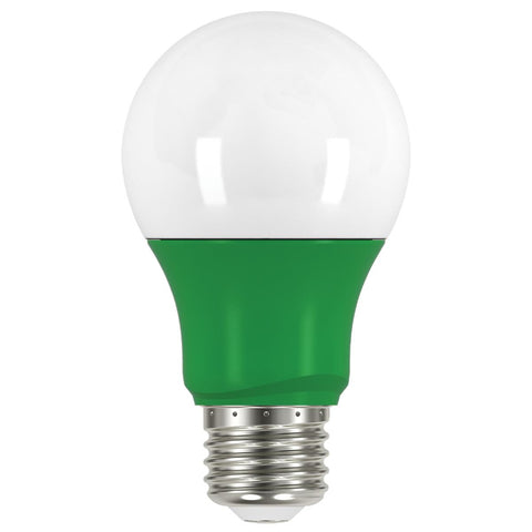 Satco - 2 Watt; A19 LED; Green when lit; Medium base; 120 Volt