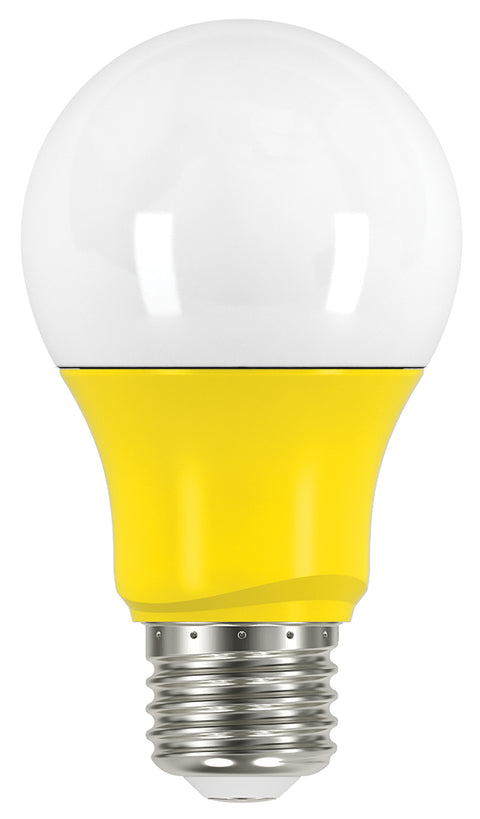 2W A19 LED - Medium Base - Yellow When Lit - 120V