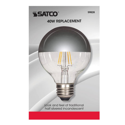 Satco - 4.5 Watt G25 LED; Silver crown; Medium base; 2700K; 430 Lumens; 120 Volt