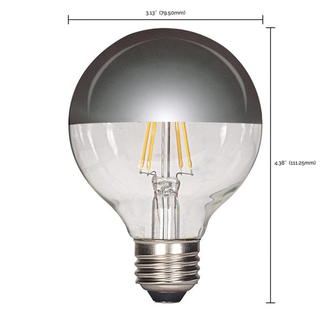 Satco - 4.5 Watt G25 LED; Silver crown; Medium base; 2700K; 430 Lumens; 120 Volt