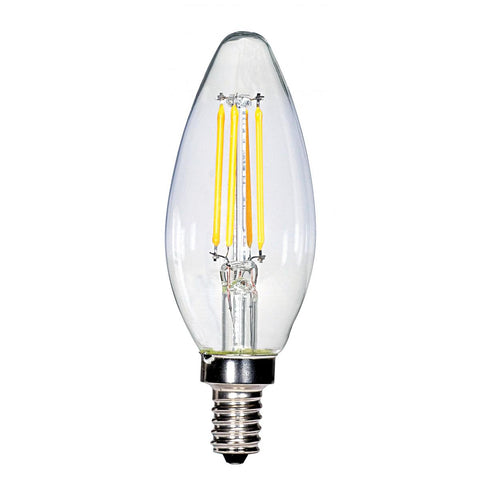Satco - 3.5 Watt C11 LED; Clear; Candelabra base; 2700K; 350 Lumens; 120 Volt