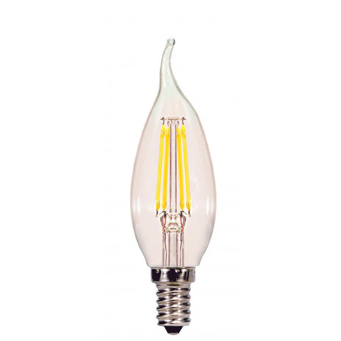 Satco - 3.5 Watt CA11 LED; Clear; Candelabra base; 2700K; 350 Lumens; 120 Volt