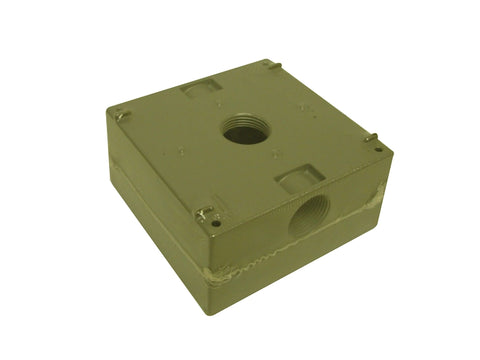 Teddico/Bwf TGB-75V Outlet Box, 2-Gang, 3-Knockout, 3-3/4 in, Metal, Gray, Powder-Coated