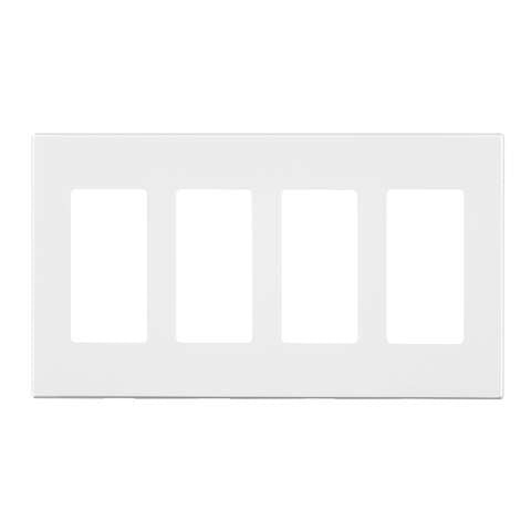 Leviton White 4 gang Polycarbonate Decorator Screwless Wall Plate 1 pk