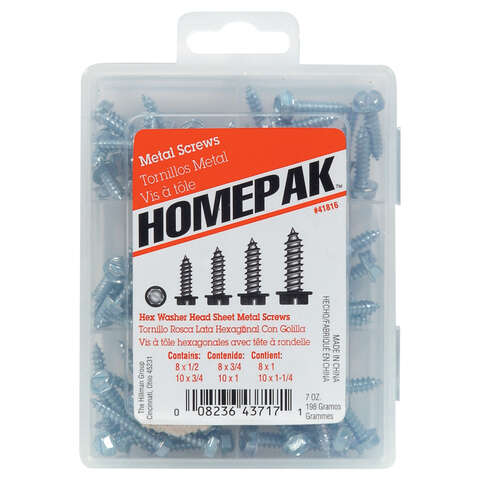 HILLMAN Assorted in. Slotted Hex Head Sheet Metal Screw Kit