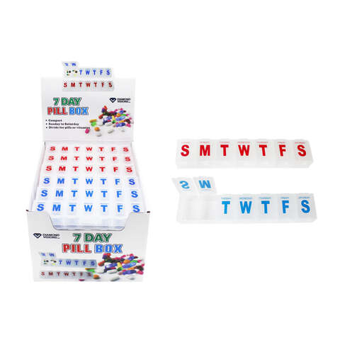Diamond Visions Clear Pill Organizer 7 day 36 pk, Pack of 36