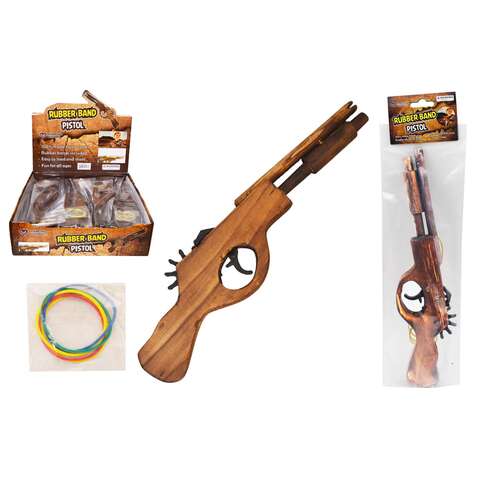 Diamond Visions Rubber Band Pistol Brown, Pack of 12