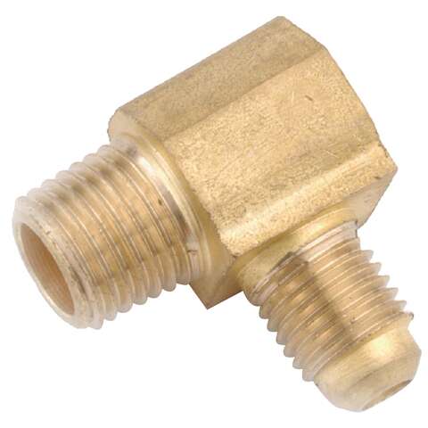 Anderson Metals 3/8 in. Flare Elbow in. X 1/4 in. D MIP Brass 90 Degree Elbow, Pack of 5