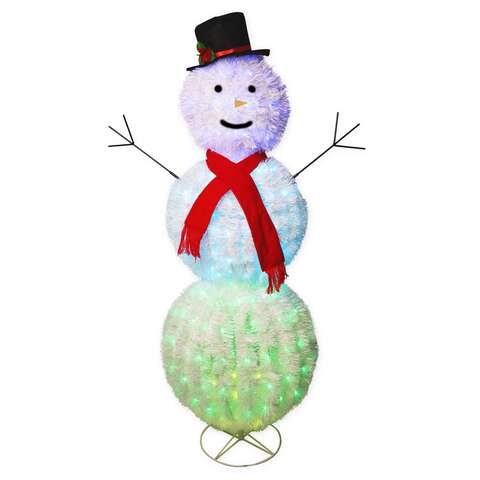 Multi Color Led Snowman Celebrations LED Multi RGB Dancing Snowman 5 ft. Yard Decor – Shell ...
