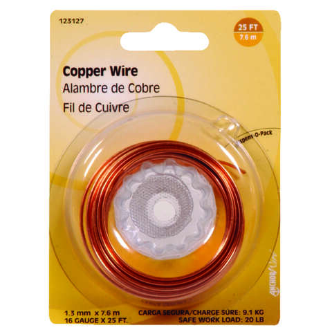 HILLMAN 25 ft. L Copper 16 Ga. Wire, Pack of 10