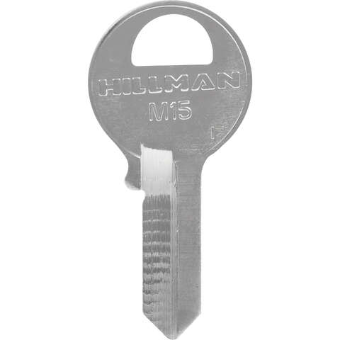 HILLMAN Traditional Key Padlock Key Blank M15 Single For Master Locks, Pack of 10