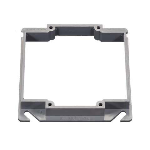Cantex EZ Box Square PVC 2 gang 4 in. H X 4 in. W Mud Ring