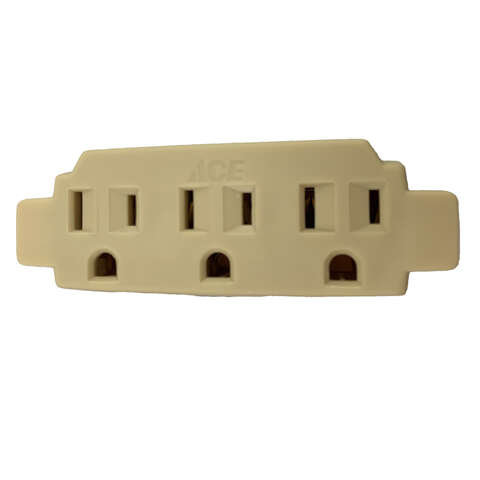Ace Grounded 3 outlets Adapter 1 pk, Pack of 10