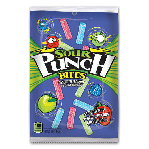 Sour Punch Bites Assorted Candy 5 oz, Pack of 12
