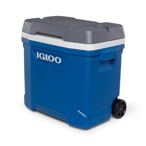 Igloo Latitude Series 34658 Roller Cool Box, 30 qt Cooler, Plastic, Indigo Blue/Meteorite, 3 days Ice Retention