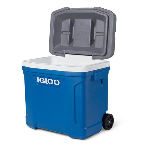 Igloo Latitude Series 34658 Roller Cool Box, 30 qt Cooler, Plastic, Indigo Blue/Meteorite, 3 days Ice Retention