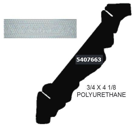 Acropolis 4-1/8 in. x 8 ft. L Prefinished Polyurethane Molding White
