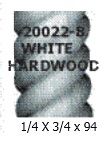 94 In. Half Round Rope Trim White Hardwood