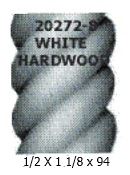 94 In. Half Round Rope Trim White Hardwood