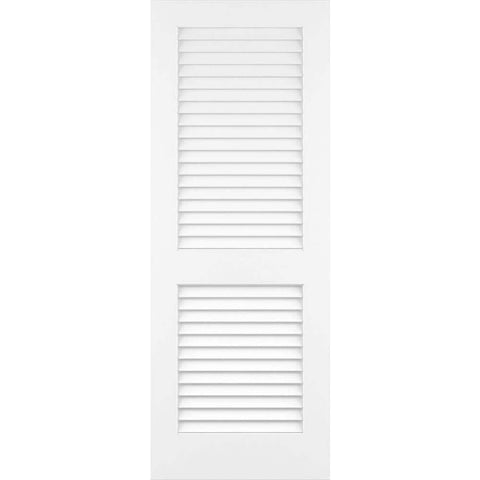 32 in. x 80 in. Primed Plantation Louver Door