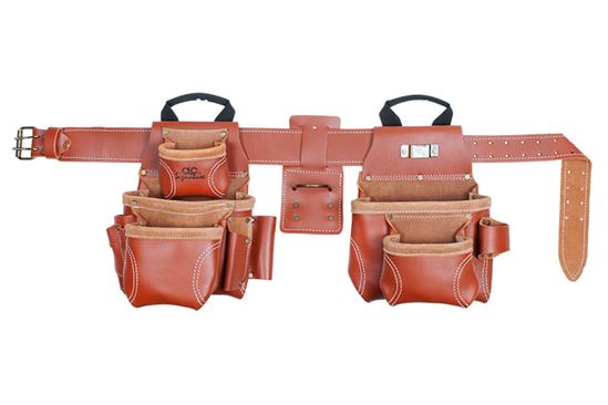 CLC Tool Works Signature Series 21448 Tool Belt, 29 to 46 in Waist, Leather, Tan, 15-Pocket - VORG5090139