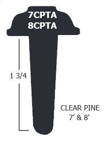 T-Astragal Clear Pine  7 Ft. x  1-3/4 In.
