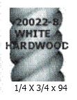 94 In. Half Round Rope Trim White Hardwood 