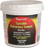 Imperial KK0062 Refractory Cement, Solid, Light Brown, 12 lb Tub, Pack of 2 