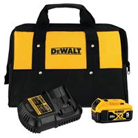 DeWALT MAX DCB205CK Battery Charger Kit with Bag, 20 V Input, 12 to 20 V Output, 5 Ah, 1.5 hr Charge