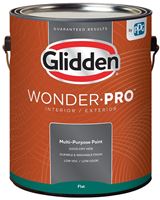 Glidden Wonder-Pro GLWP30WB/01 Interior/Exterior Paint, Flat Sheen, Pastel Base/White, 1 gal  4 Pack