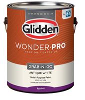 Glidden Wonder-Pro GLWP31AW/01 Interior/Exterior Paint, Eggshell Sheen, Antique White, 1 gal  4 Pack