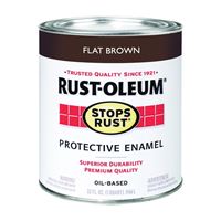 RUST-OLEUM STOPS RUST 239083 Protective Enamel, Flat, Brown, 1 qt Can, Pack of 2 