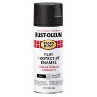 Rust-Oleum 7776830 Rust Preventative Spray Paint, Flat, Black, 12 oz, Can 