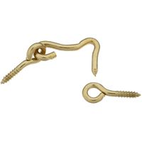 National Hardware V2001 Series N118-067 Hook and Eye, Solid Brass, Solid Brass, 2/PK 
