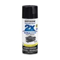 Rust-Oleum Painters Touch 2X Ultra Cover 334026 Spray Paint, Gloss, Black, 12 oz, Aerosol Can 