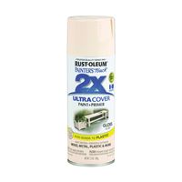 Rust-Oleum Painters Touch 2X Ultra Cover 334035 Spray Paint, Gloss, Ivory, 12 oz, Aerosol Can 