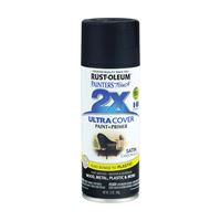 Rust-Oleum Painters Touch 2X Ultra Cover 346951 Spray Paint, Satin, Canyon Black, 12 oz, Aerosol Can 