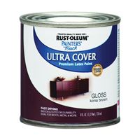 Rust-Oleum 1977730 Enamel Paint, Water, Gloss, Kona Brown, 0.5 pt, Can, 120 sq-ft Coverage Area 