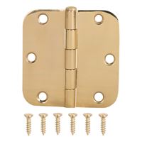 ProSource BH-BR21B-PS Door Hinge, Solid Brass, Brass, Loose Pin, 180 deg Range of Motion, Screw Mounting 