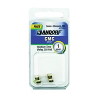 Jandorf 60692 Time Delay Fuse, 1 A, 250 V, 35 A, 10 kA Interrupt, Glass Body 