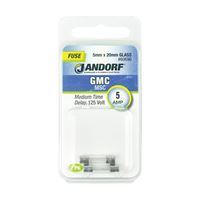 Jandorf 60696 Time Delay Fuse, 5 A, 125 V, 10 kA Interrupt, Glass Body 