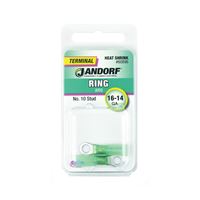 Jandorf 60896 Ring Terminal, 16 to 14 AWG Wire, #10 Stud, Green 
