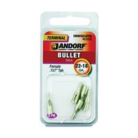 Jandorf 60926 Bullet Terminal, 600 V, 22 to 18 AWG Wire, Copper Contact, 5/PK 