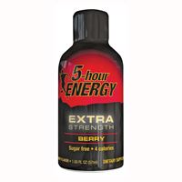 5-hour ENERGY 718128 Sugar-Free Energy Drink, Liquid, Berry Flavor, 2 oz Bottle, Pack of 12 