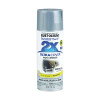 Rust-Oleum Painters Touch 2X Ultra Cover 334058 Spray Paint, Satin, Aluminum, 12 oz, Aerosol Can 