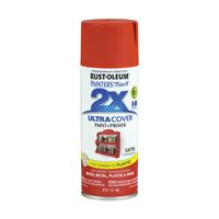 Rust-Oleum Painters Touch 2X Ultra Cover 334061 Spray Paint, Satin, Cinnamon, 12 oz, Aerosol Can 