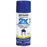 Rust-Oleum Painters Touch 2X Ultra Cover 334093 Spray Paint, Satin, Ink Blue, 12 oz, Aerosol Can 