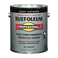 RUST-OLEUM PROFESSIONAL 242251 Protective Enamel, Flat, Black, 1 gal Can, Pack of 2 