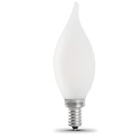 Feit Electric BPCFF60/927CA/FIL/2 LED Bulb, Decorative, Flame Tip Lamp, 60 W Equivalent, E12 Lamp Base, Dimmable, 2/PK 