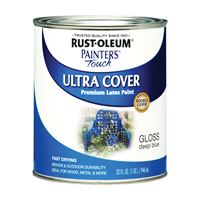 Rust-Oleum 224428T Enamel Paint, Water, Gloss, Deep Blue, 1 qt, Can, 120 sq-ft Coverage Area 